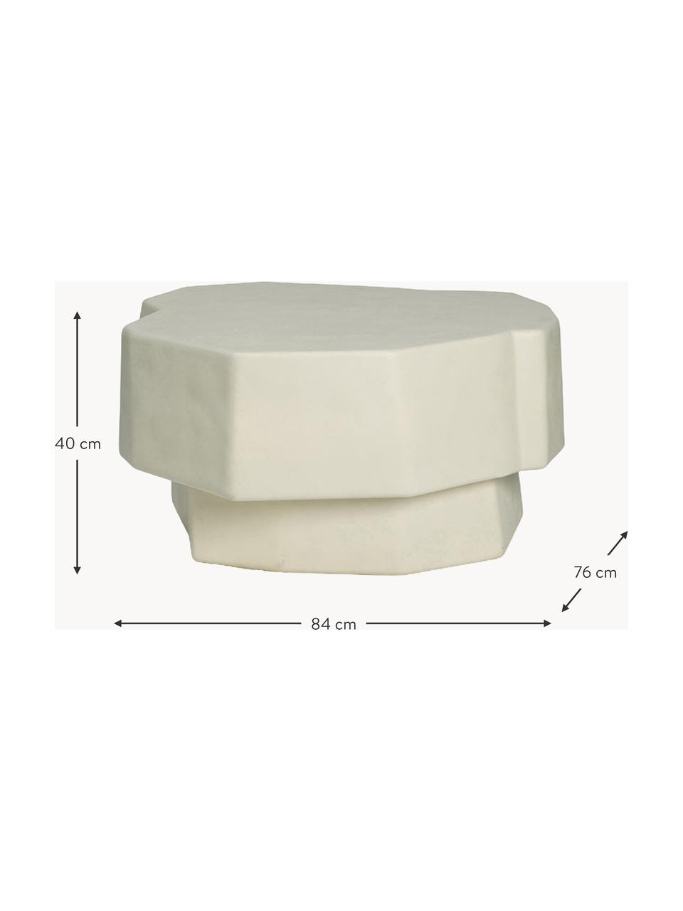 Beton-Couchtisch Staffa in organischer Form, Beton, glasfaserverstärkt, Off White, matt, B 84 x T 76 cm