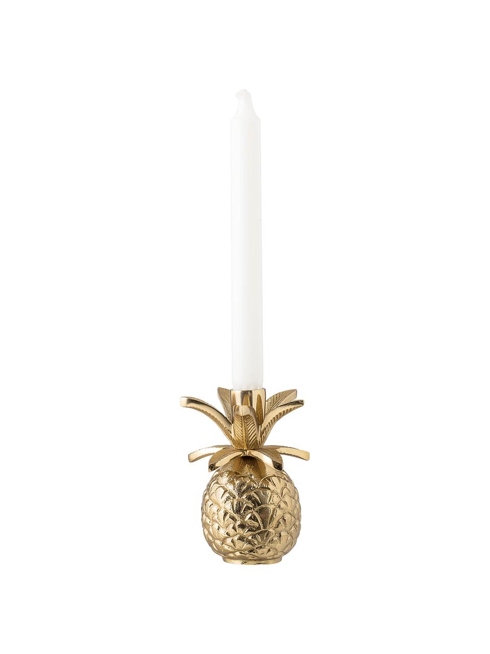 Design-Kerzenhalter Pineapple, Aluminium, lackiert, Goldfarben, Ø 10 x H 14 cm