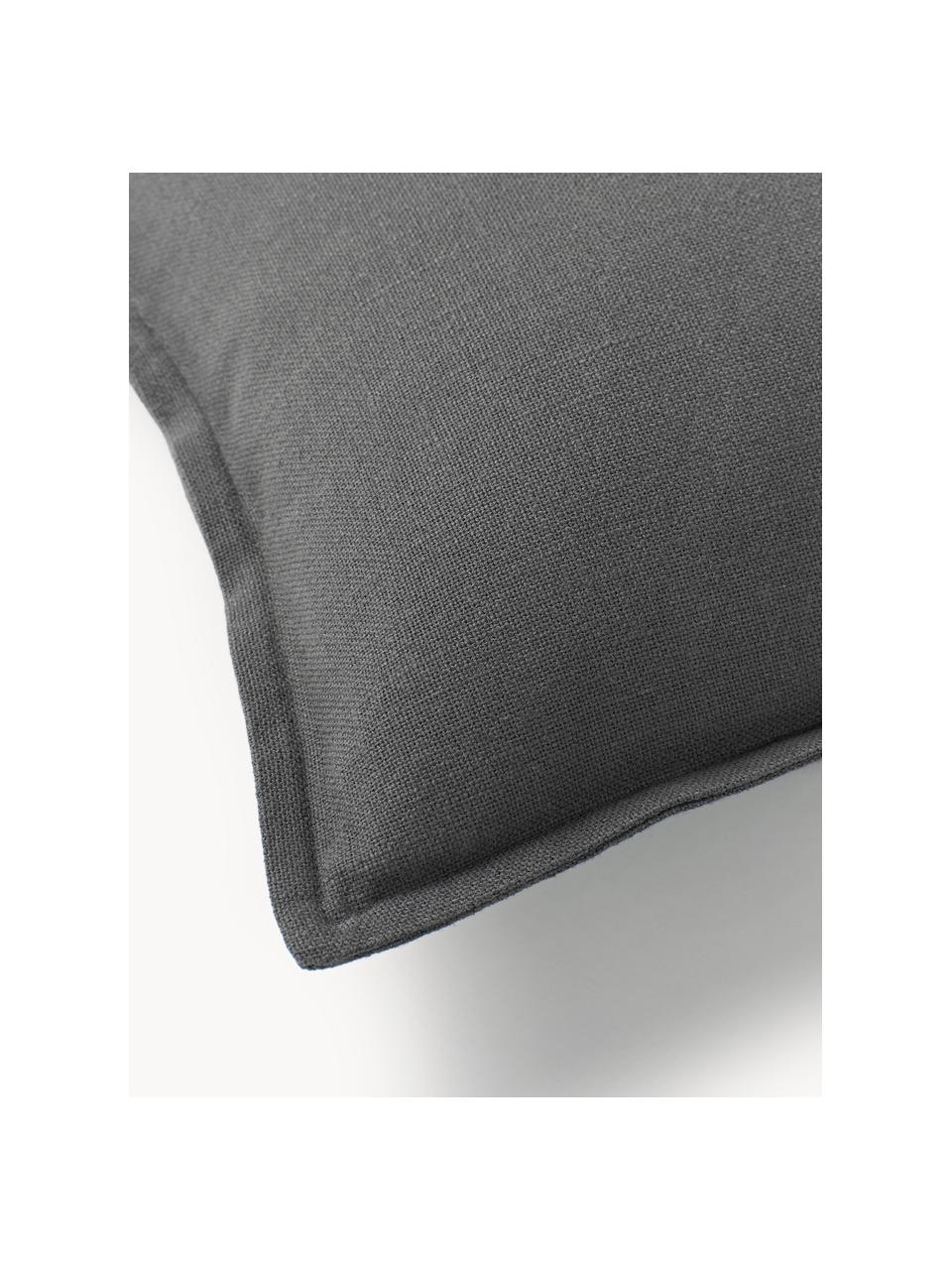 Bavlněný povlak na polštář Vicky, 100 % bavlna, Tmavě šedá, Š 30 cm, D 50 cm
