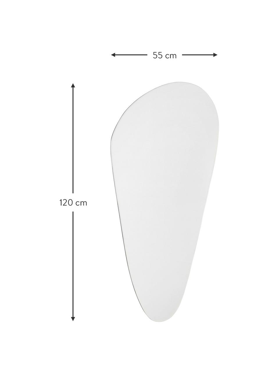 Miroir mural forme organique sans cadre Dripp, Couleur argentée, larg. 55 x haut. 120 cm