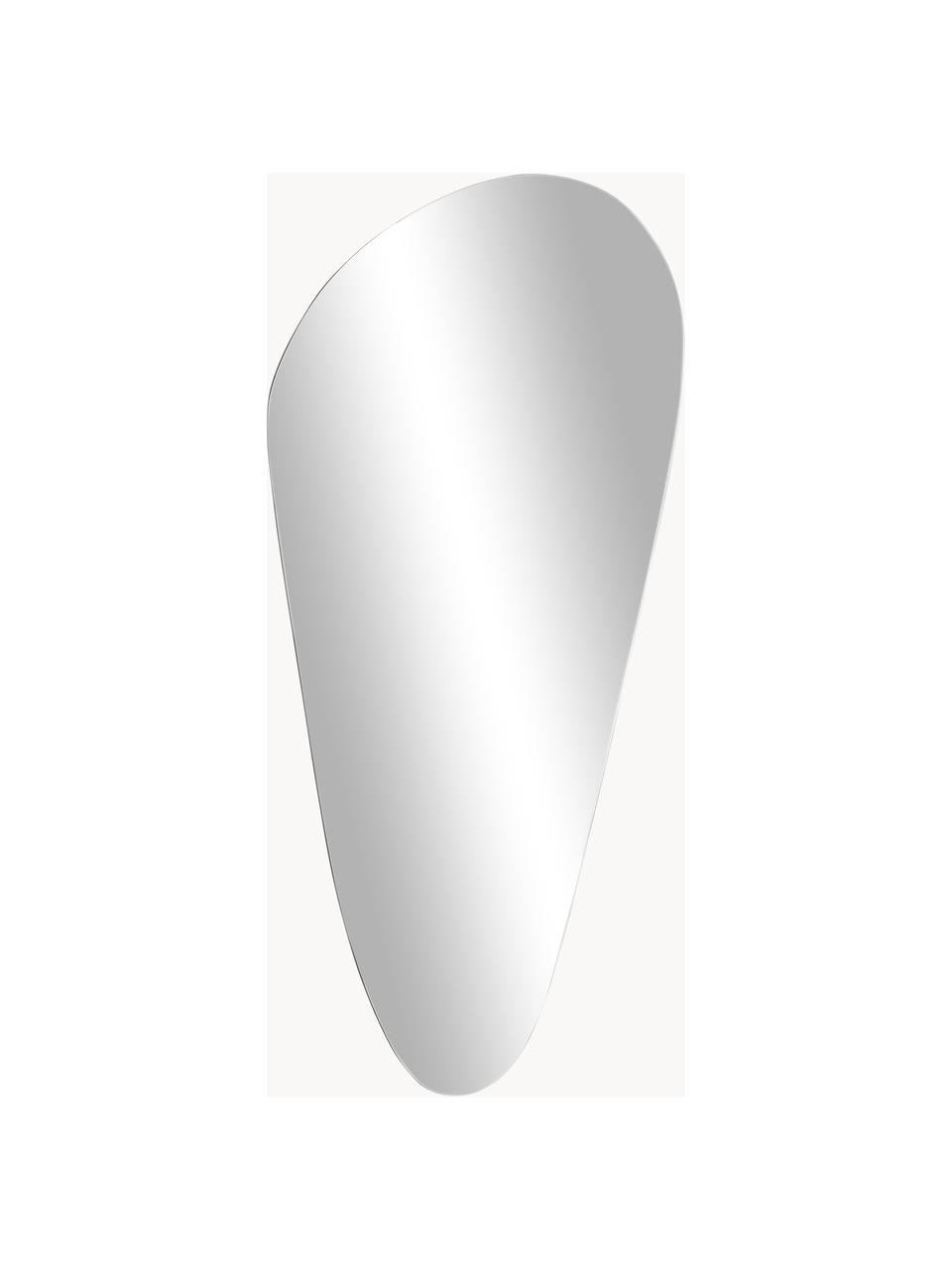 Lijstloze wandspiegel Dripp in organische vorm, Zilverkleurig, B 55 x H 120 cm