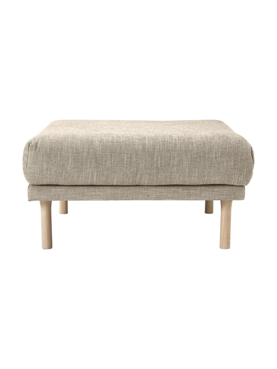 Poggiapiedi divano Adrian, Rivestimento: 47% viscosa, 23% cotone, , Struttura: compensato, Piedini: legno di quercia oliato, Tessuto beige scuro, Larg. 90 x Alt. 45 cm
