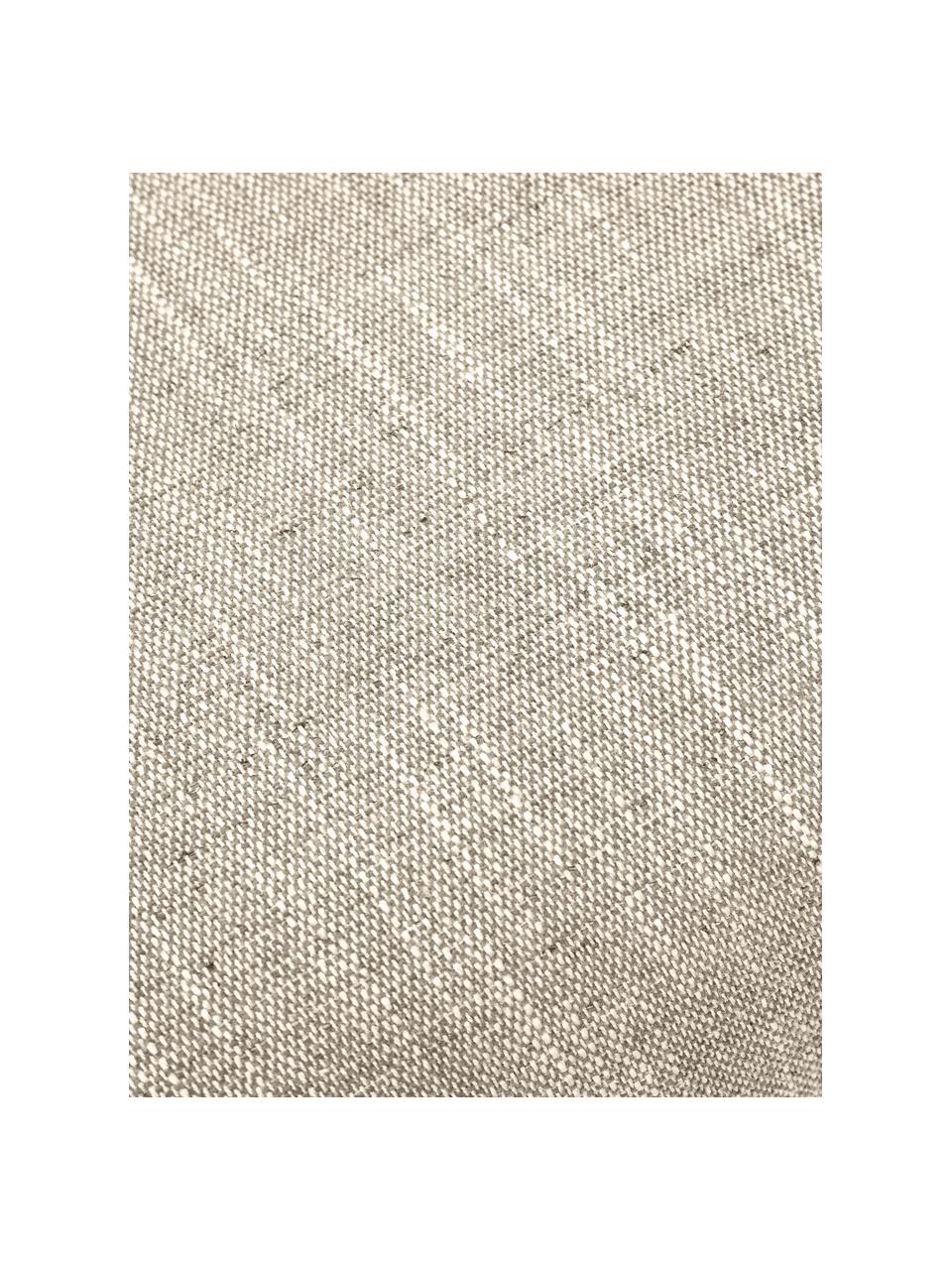Poggiapiedi divano Adrian, Rivestimento: 47% viscosa, 23% cotone, , Struttura: compensato, Piedini: legno di quercia oliato, Tessuto beige scuro, Larg. 90 x Alt. 45 cm