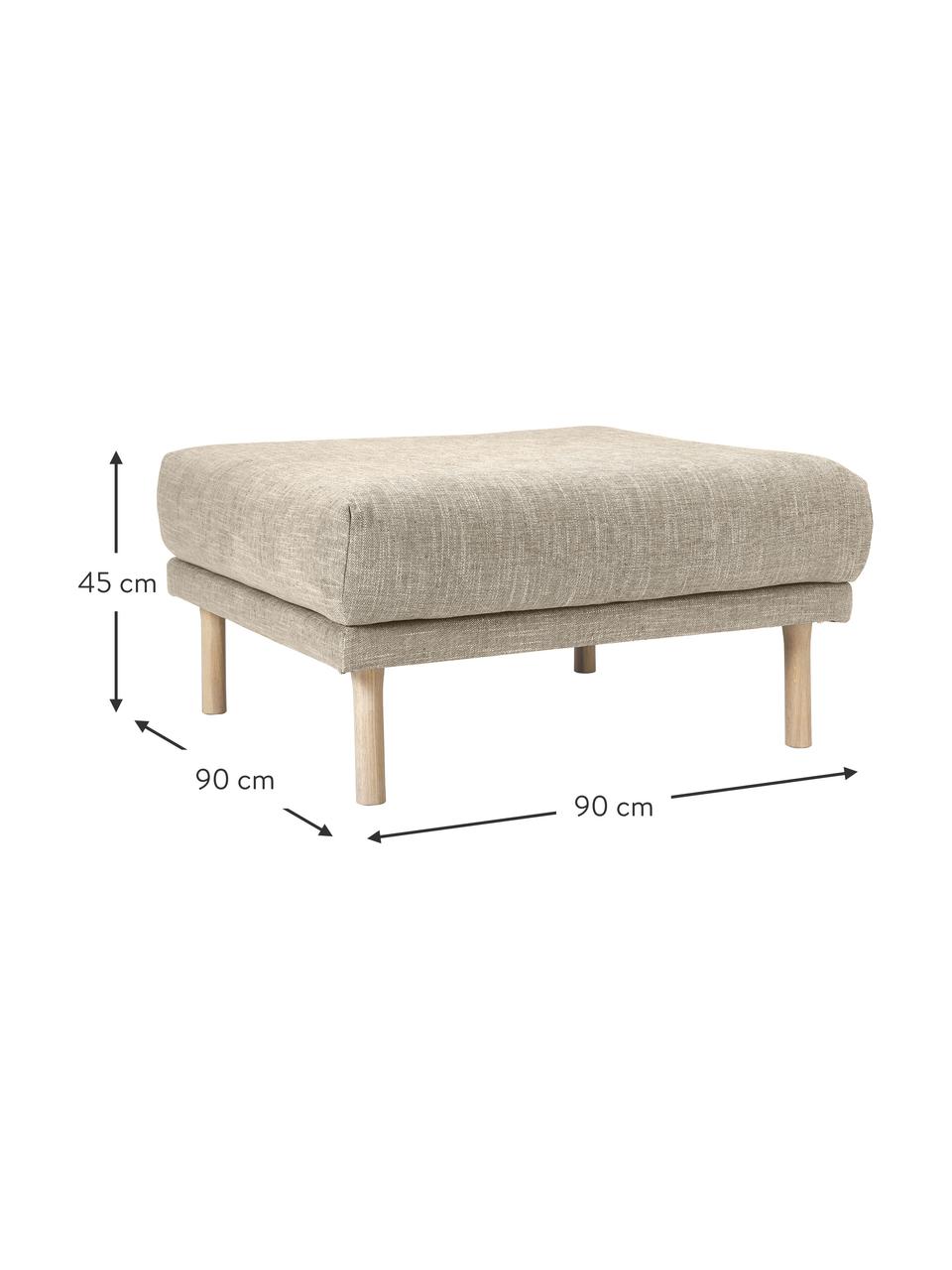 Poggiapiedi divano Adrian, Rivestimento: 47% viscosa, 23% cotone, , Struttura: compensato, Piedini: legno di quercia oliato, Tessuto beige scuro, Larg. 90 x Alt. 45 cm