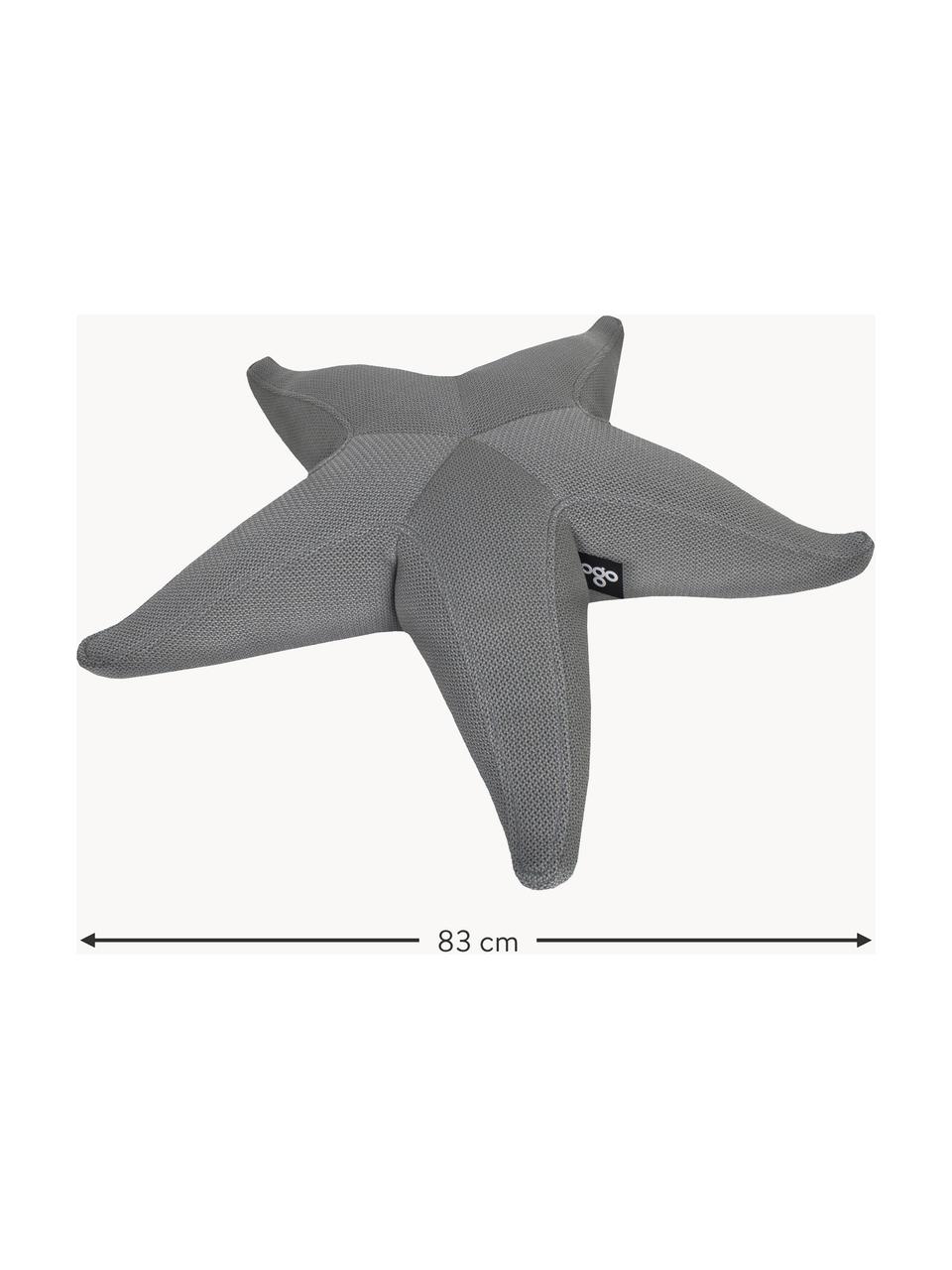 Pouf sacco piccolo da esterno fatto a mano Starfish, Rivestimento: 70% PAN + 30% PES, imperm, Grigio scuro, Larg. 83 x Lung. 83 cm