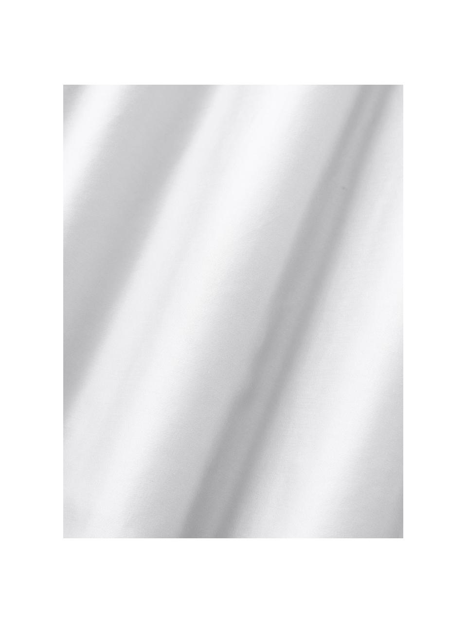 Sábana bajera cubrecolchón de satén Comfort, Blanco, Cama 90 cm (90 x 200 x 15 cm)