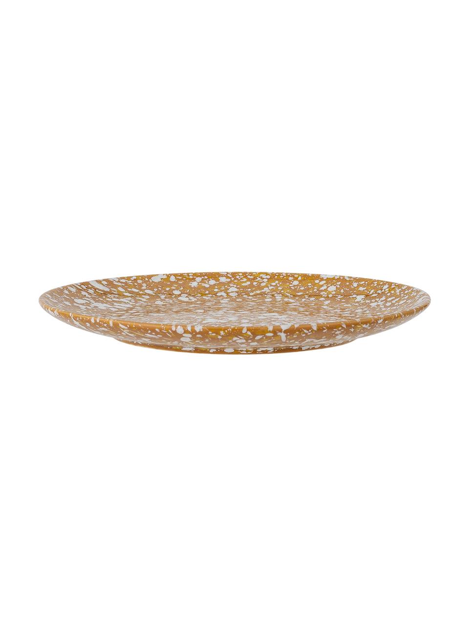 Assiette à dessert émail moucheté Carmel, 2 pièces, Grès cérame, Brun, beige, Ø 21 cm