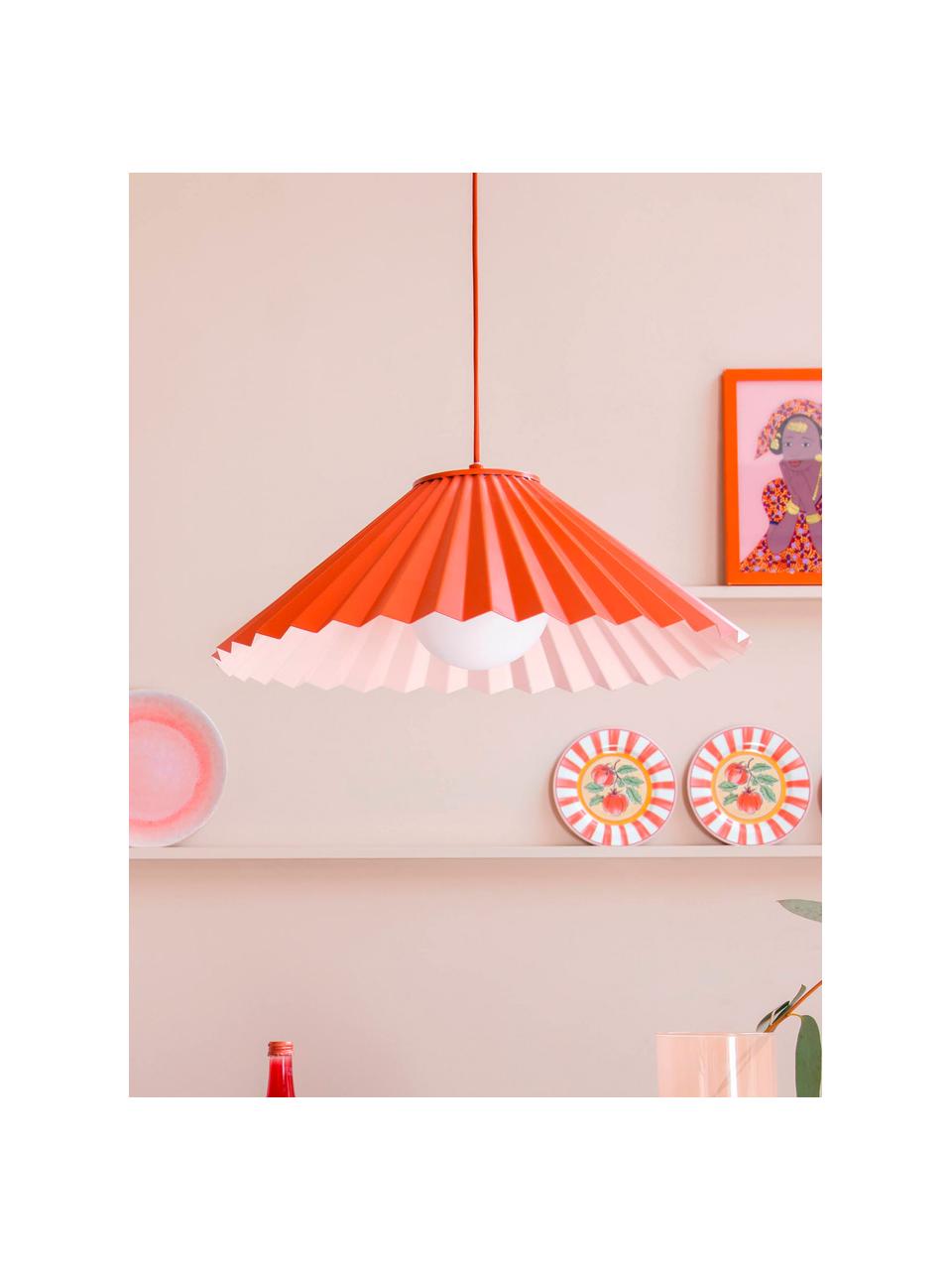 Hanglamp The Pleat, Lampenkap: opaalglas, Rood, Ø 50 cm