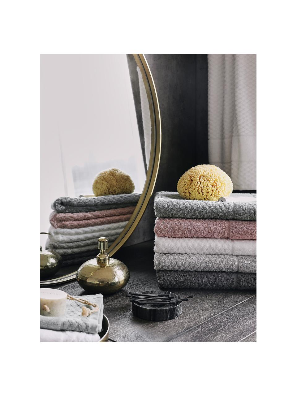 Tappeto bagno grigio chiaro Katharina, 100% cotone, qualità pesante, 900 g/m², Grigio chiaro, Larg. 50 x Lung. 70 cm