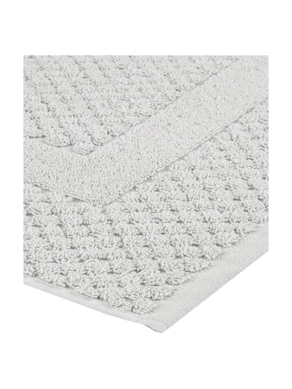 Tapis de bain gris clair nid d'abeille Katharina, 100 % coton, qualité supérieure, 900 g/m², Gris clair, larg. 50 x long. 70 cm