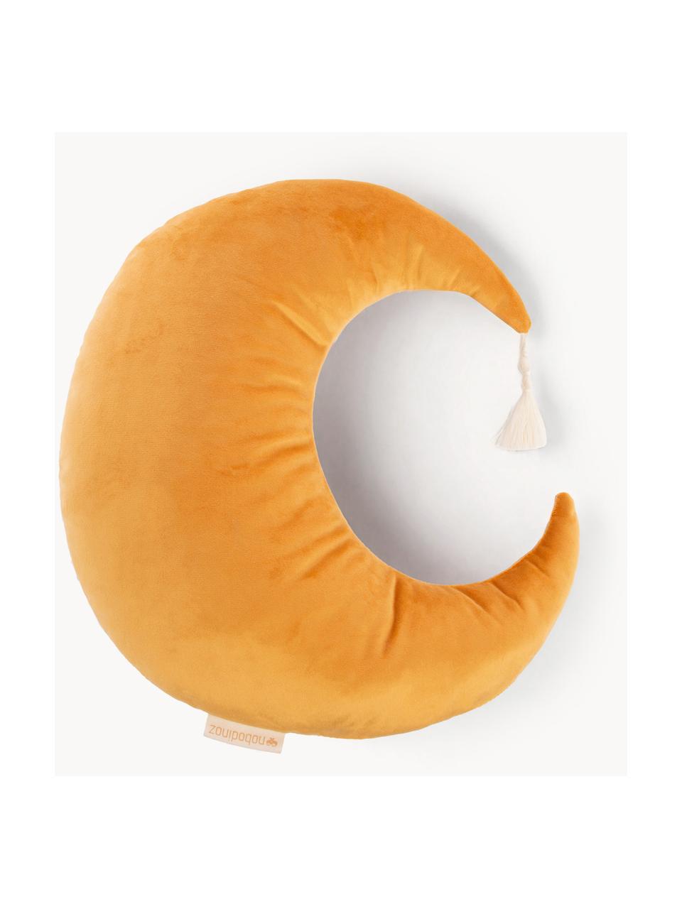 Coussin peluche en velours Pierrot, Orange, larg. 32 x long. 36 cm