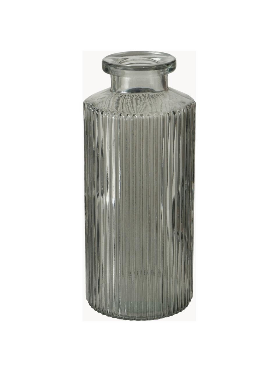 Vazen Panja van glas, set van 4, Glas, Beige- en grijstinten, transparant, Ø 6 x H 14 cm