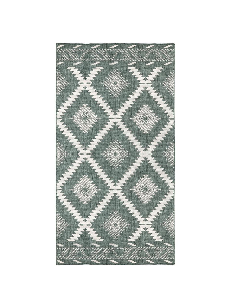 Obojstranný koberec do interiéru/exteriéru Malibu, Zelená, krémová