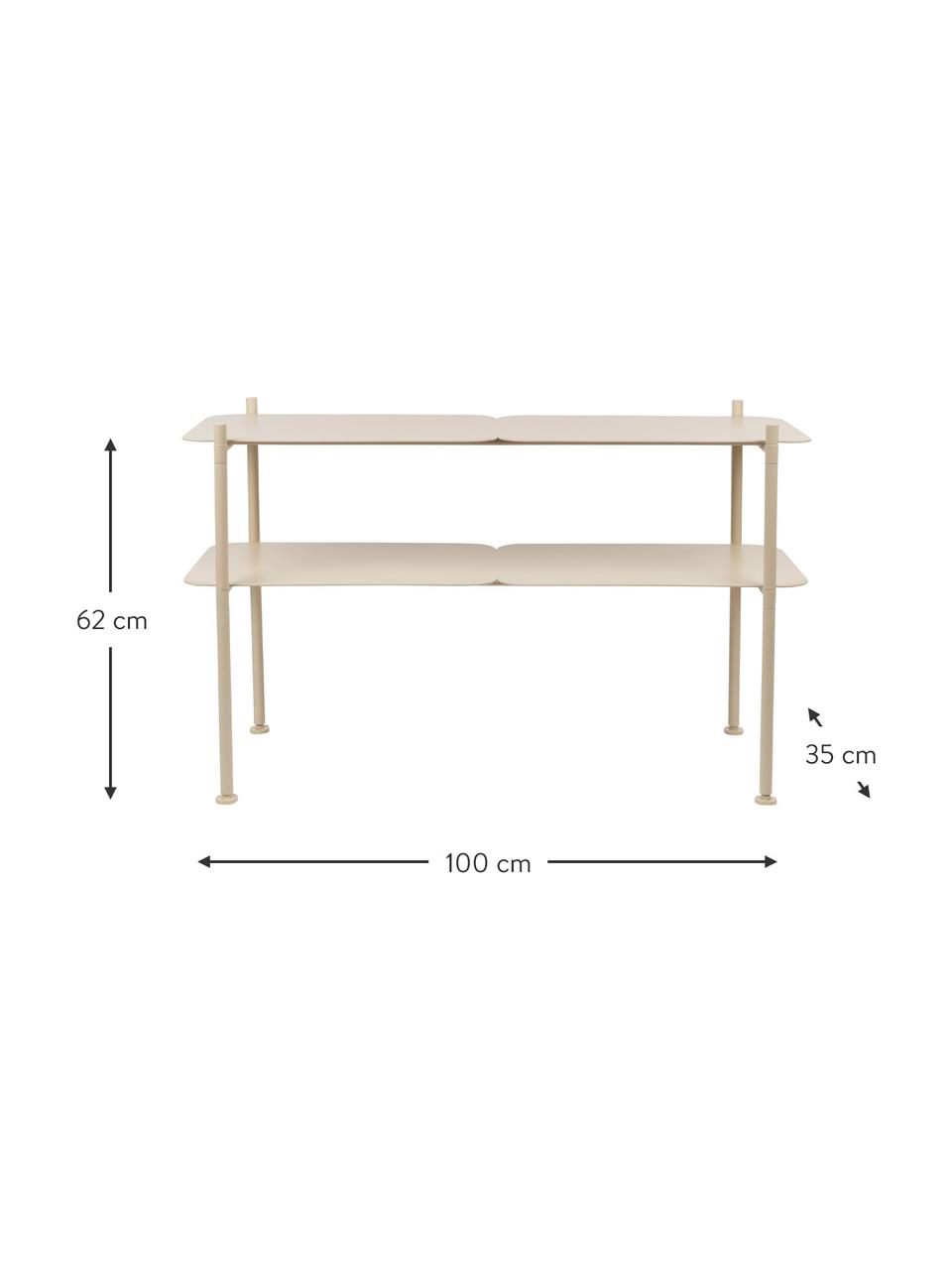 Consola de metal River, Metal recubierto, Beige, An 100 x Al 62 cm