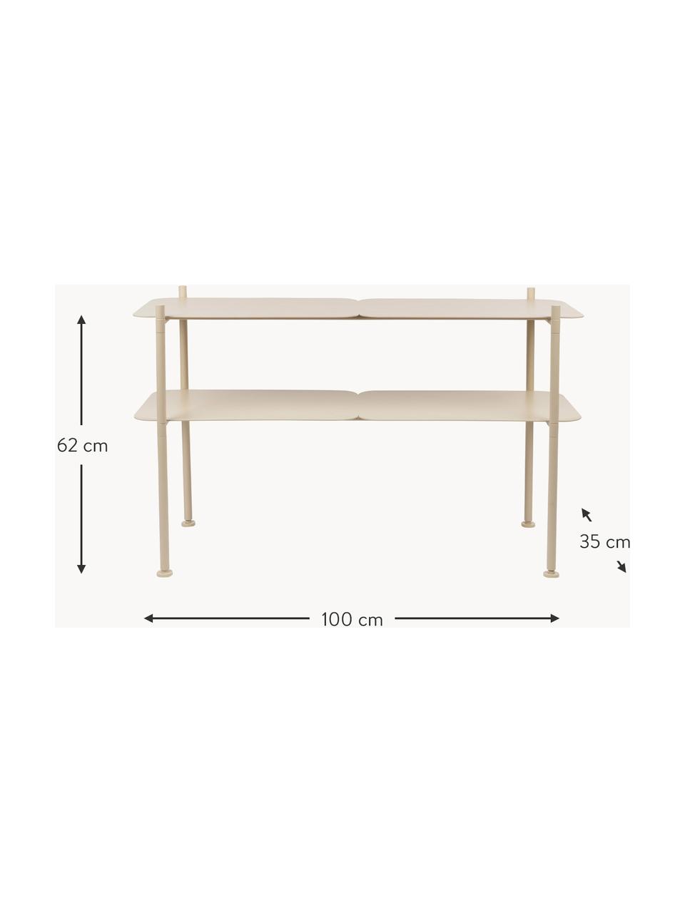 Metalen sidetable River, Gecoat metaal, Beige, B 100 x H 62 cm