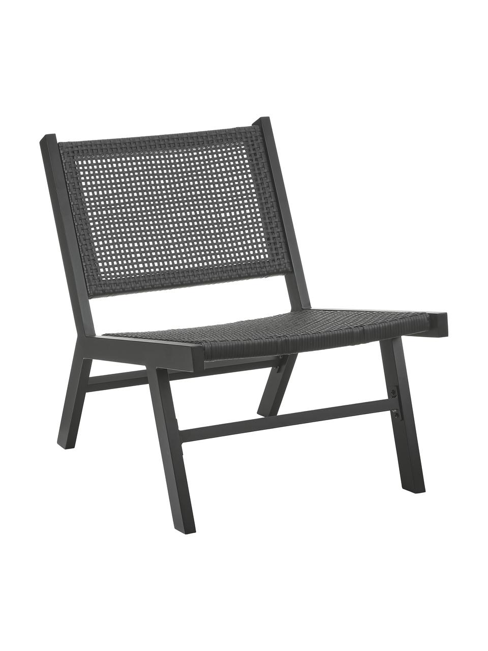 Chaise de jardin aspect bois Palina, Noir, larg. 57 x prof. 78 cm