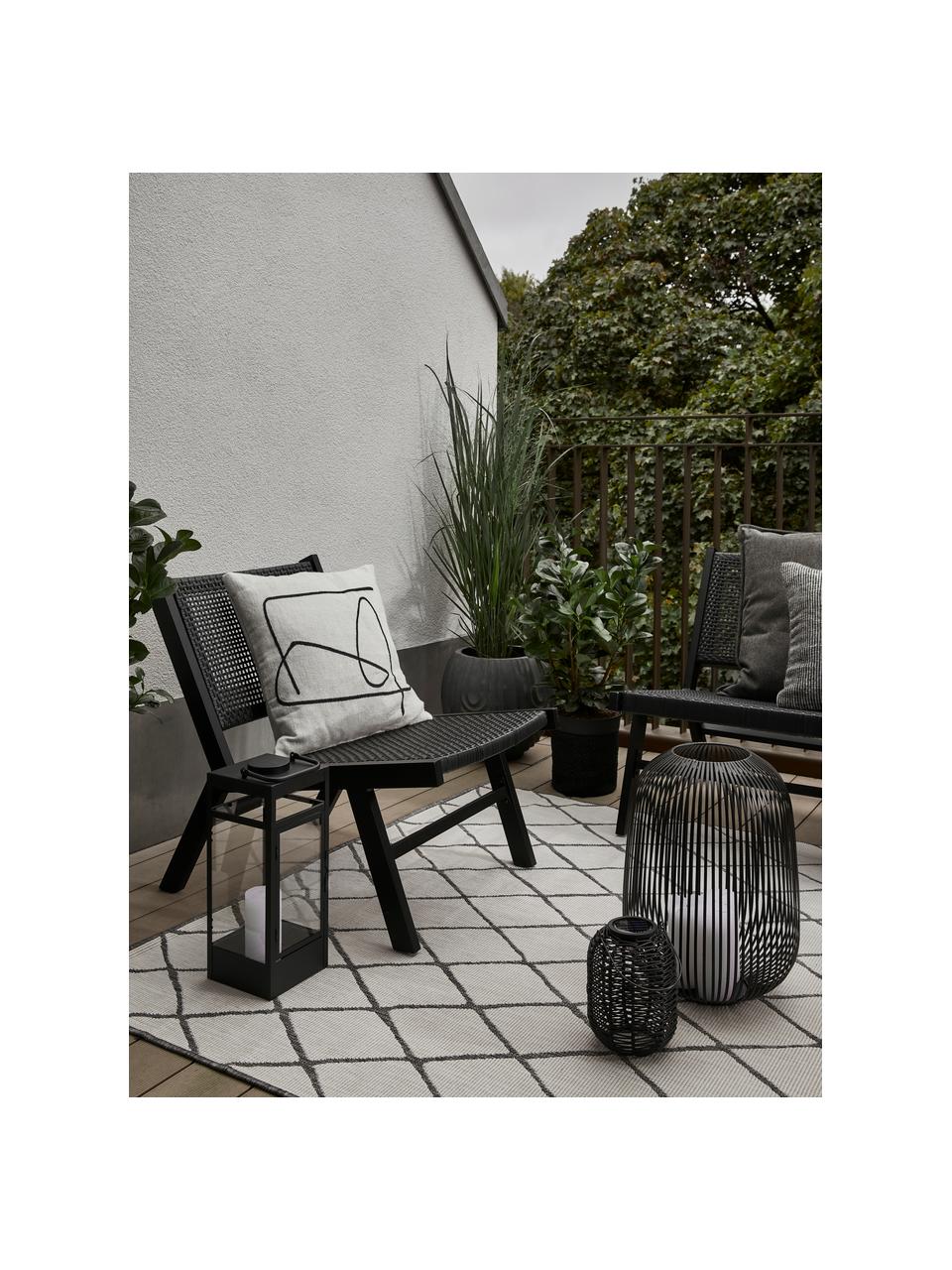 Garten-Loungesessel Palina in Holzoptik, 2 Stück, Gestell: Metall, pulverbeschichtet, Sitzfläche: Kunststoff-Geflecht, Schwarz, B 57 x T 78 cm