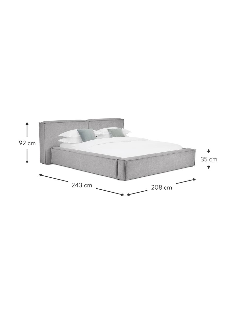 Čalouněná postel Lennon, Světle šedá, Š 140 cm, D 200 cm