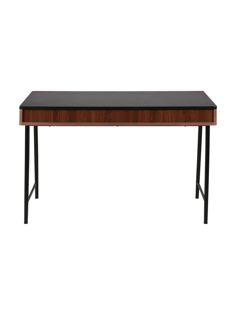Bureau minimaliste Nuance, Brun, noir, larg. 120 x prof. 60 cm