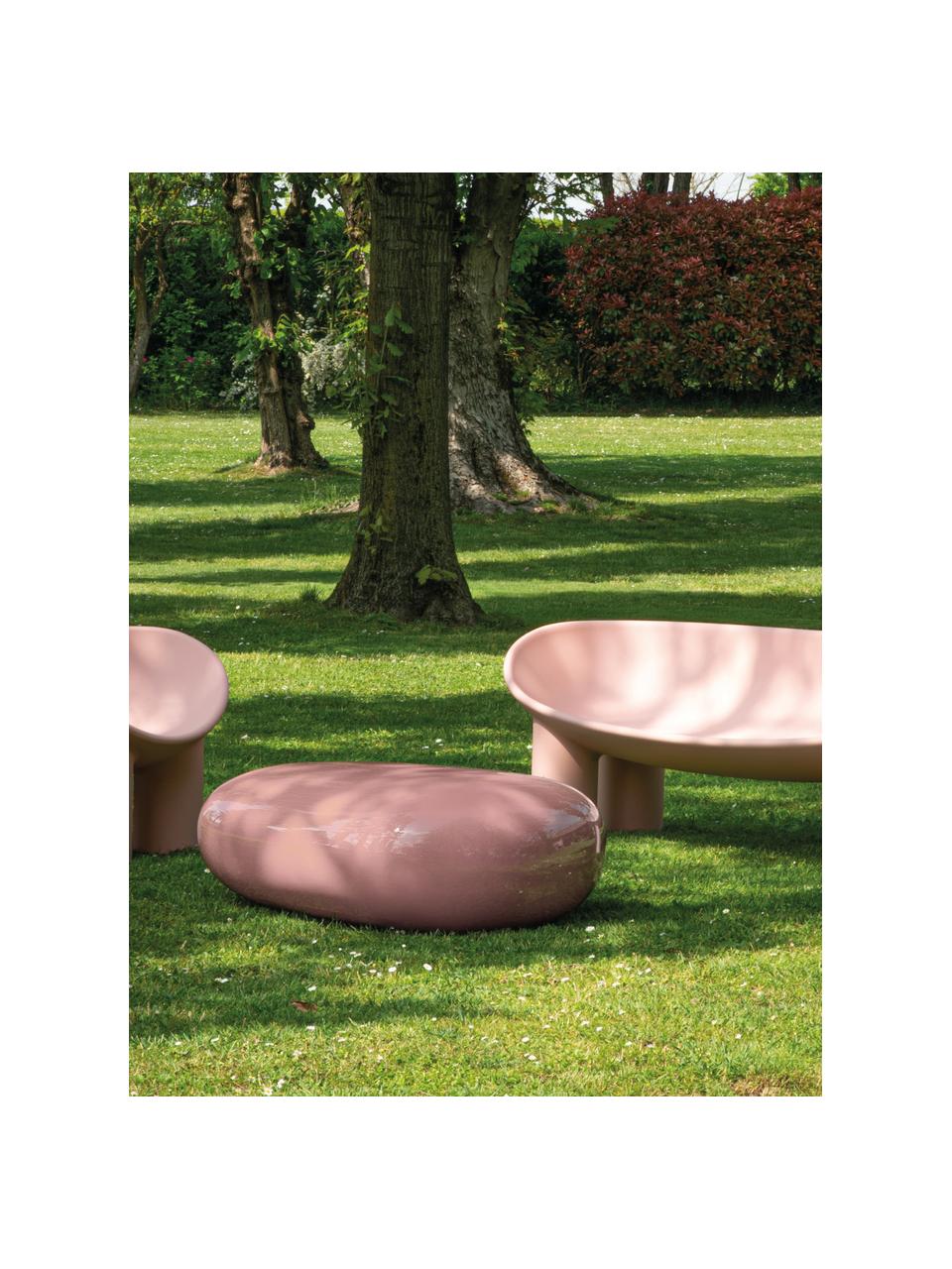 Glas-Couchtisch Koishi in organischer Form, Fiberglas, lackiert, Altrosa, B 114 x T 90 cm