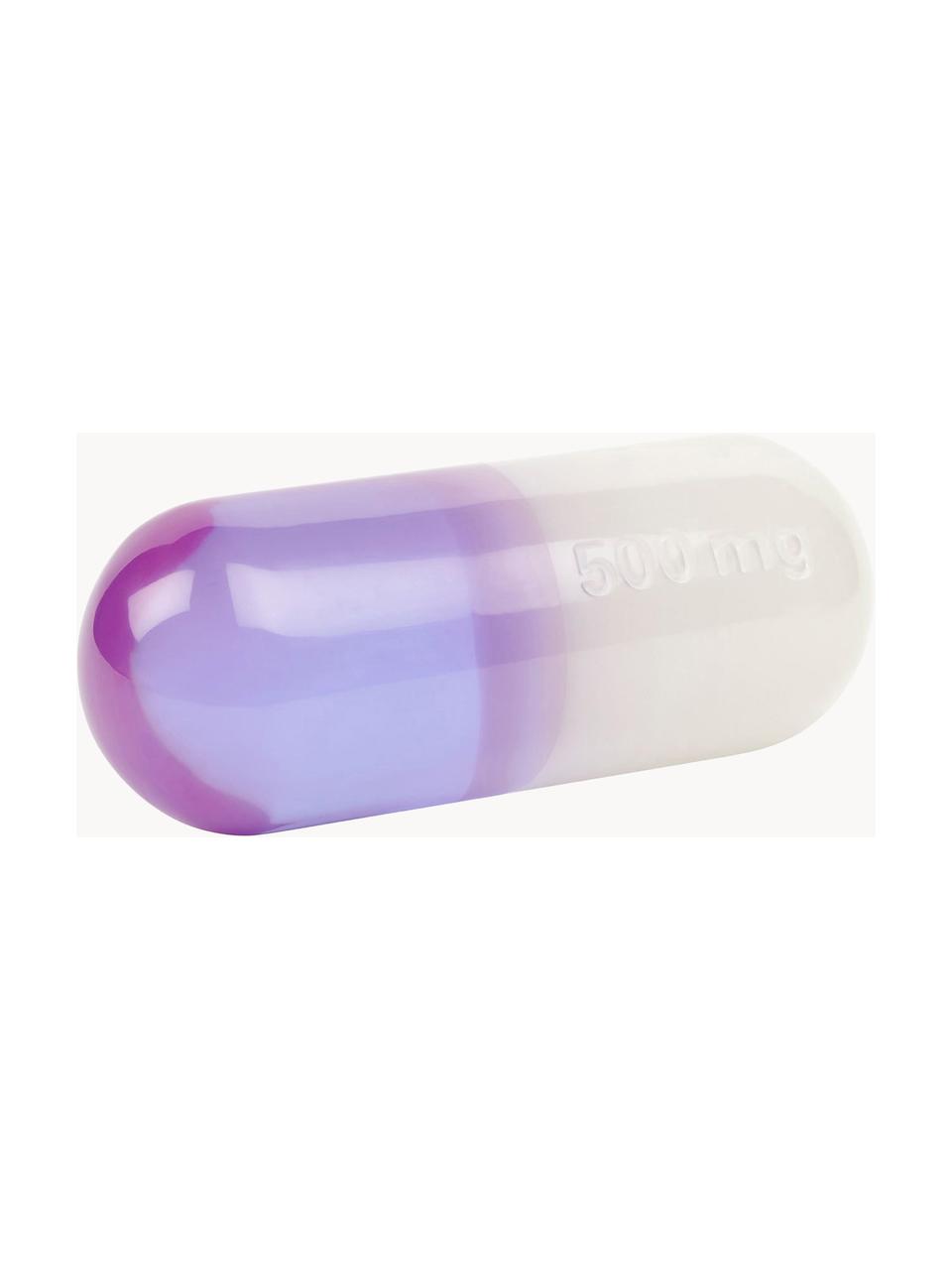 Deko-Objekt Pill, Polyacryl, poliert, Weiss, Lavendel, B 29 x H 13 cm