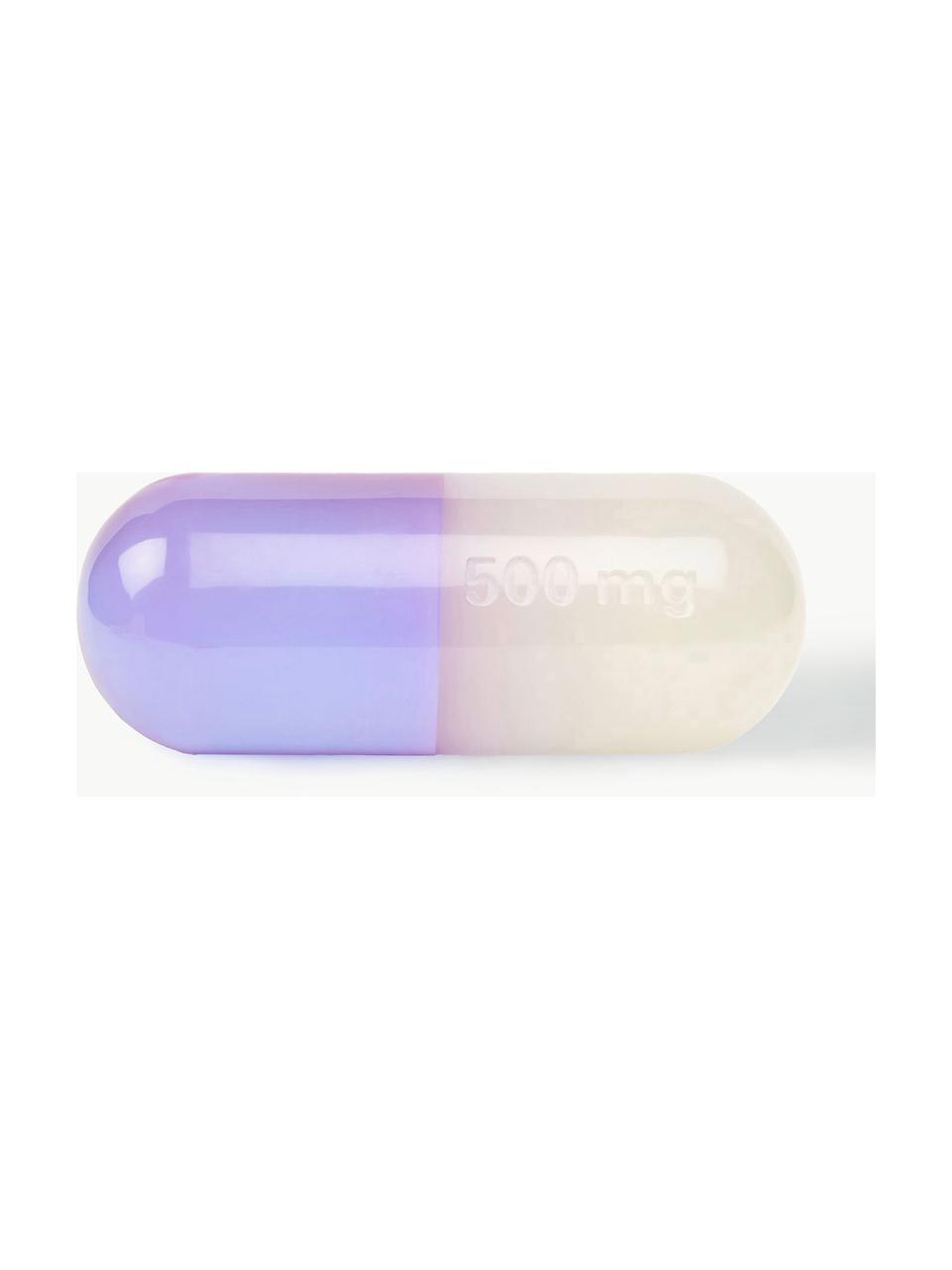 Pieza decorativa Pill, Poliacrílico pulido, Blanco, lavanda, An 29 x Al 13 cm