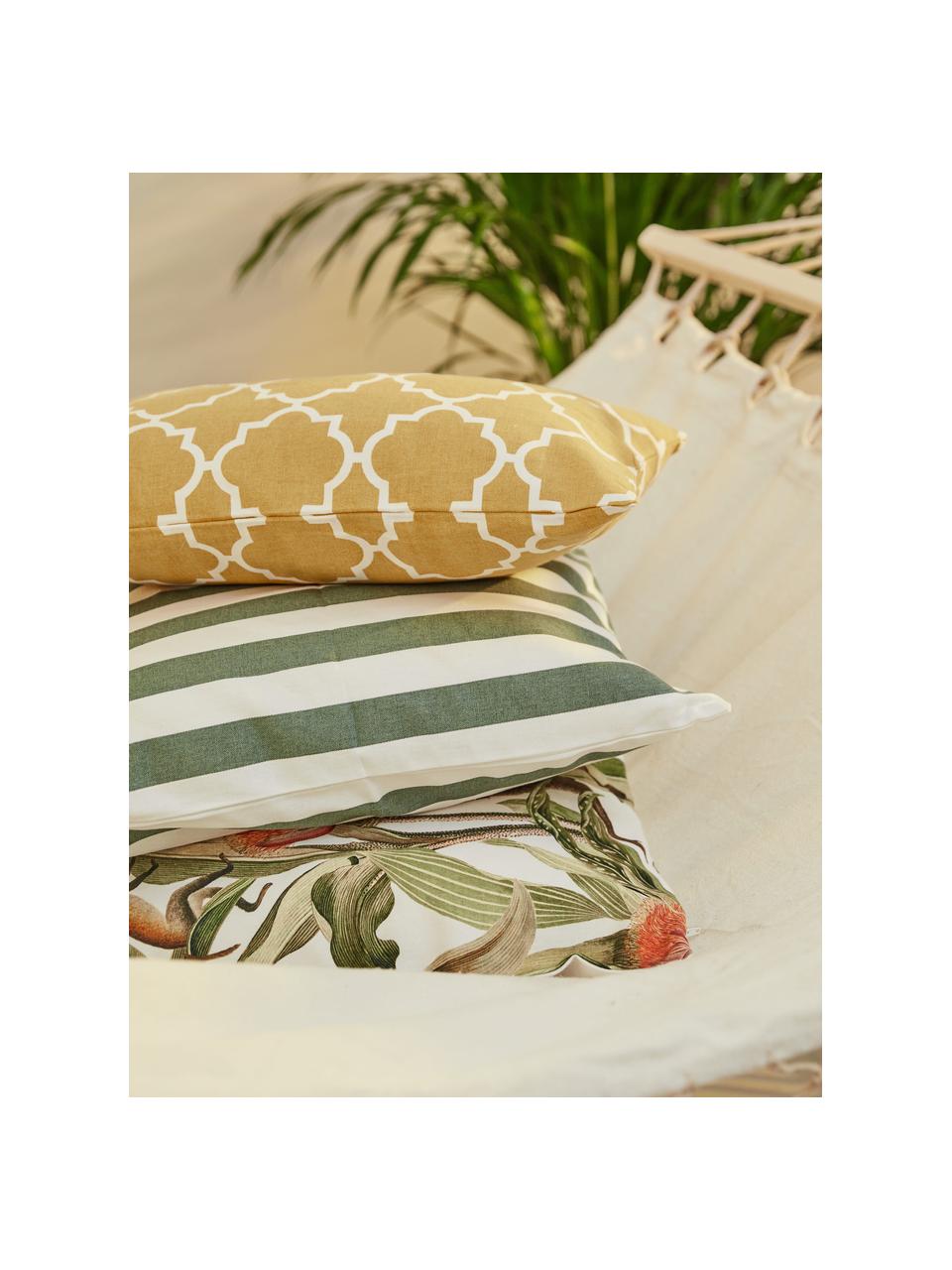 Kussenhoes Lana met grafisch patroon, 100% katoen, Geel, wit, B 30 x L 50 cm