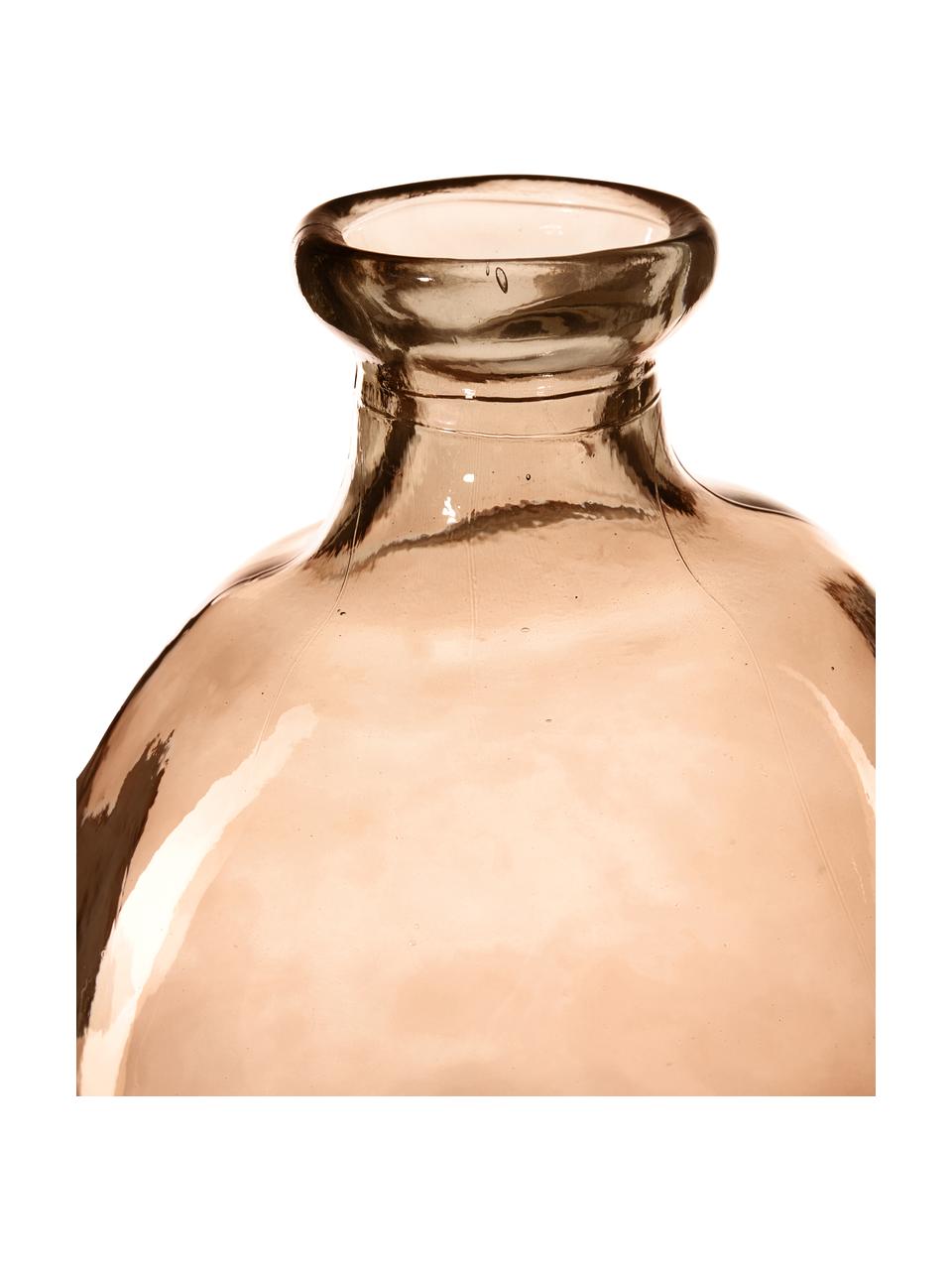 Flaschenvase Dina, Recyceltes Glas, GRS-zertifiziert, Hellbraun, Ø 34 x H 73 cm