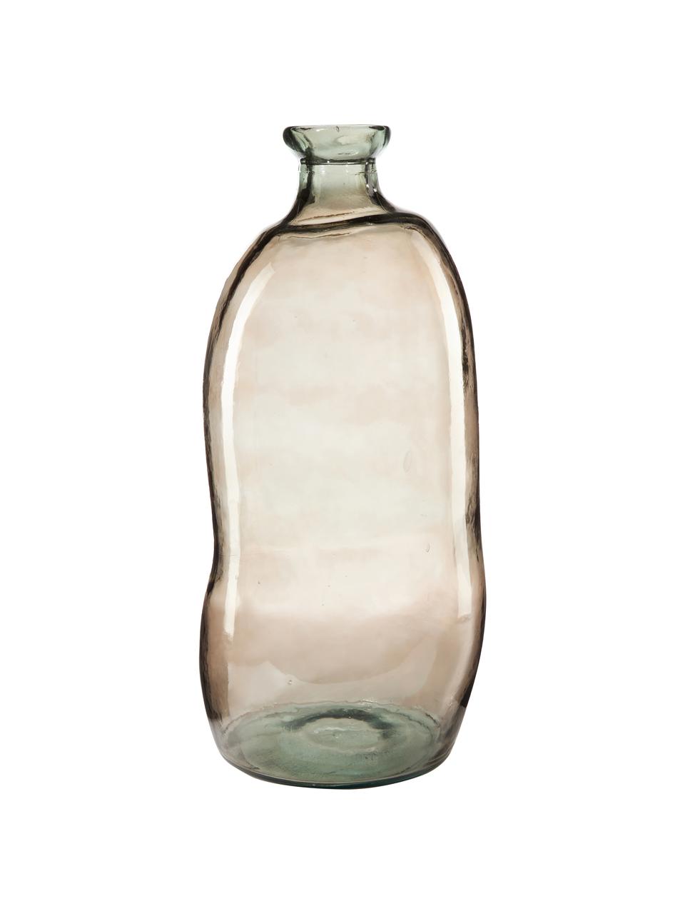 Flaschenvase Dina, Recyceltes Glas, GRS-zertifiziert, Hellbraun, Ø 34 x H 73 cm