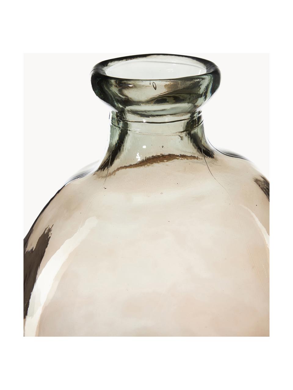 Flaschenvase Dina, Recyceltes Glas, GRS-zertifiziert, Hellbraun, Ø 34 x H 73 cm