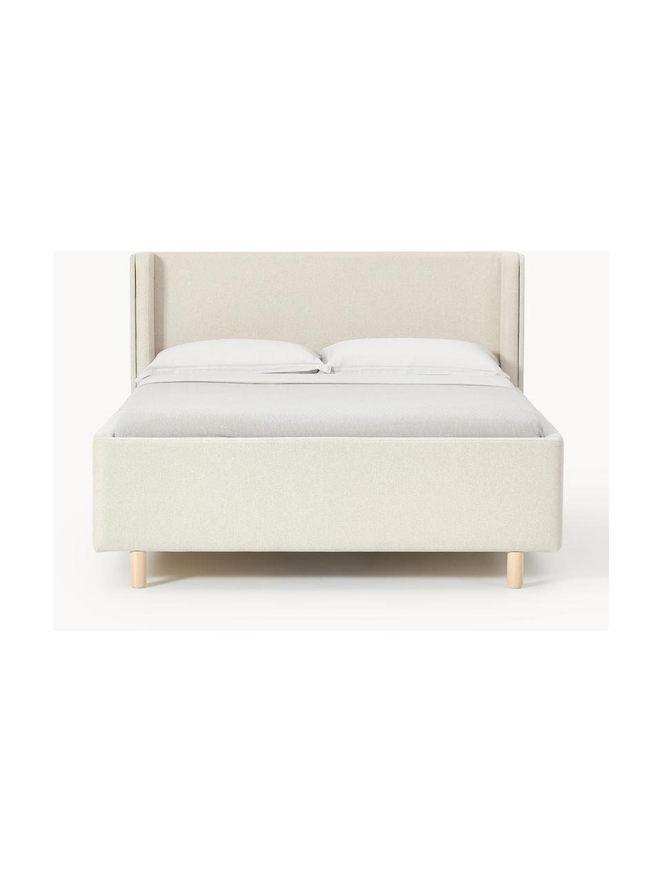 Čalouněná postel s úložným prostorem Arche, Tlumeně bílá, Š 140 cm, D 200 cm