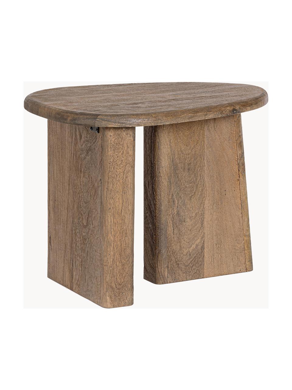 Table basse ovale en bois de manguier Zacatecas, Bois de manguier, enduit, Manguier, larg. 60 x prof. 45 cm