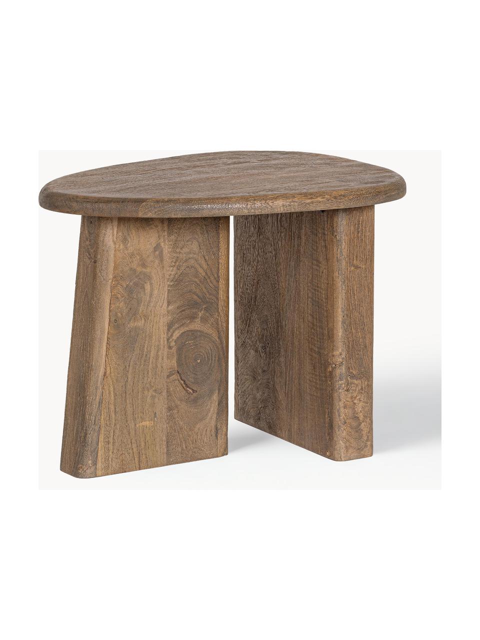 Table basse ovale en bois de manguier Zacatecas, Bois de manguier, enduit, Manguier, larg. 60 x prof. 45 cm