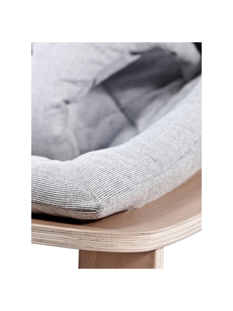 Hamaca bebé Levo, Patas: madera de abedul, madera , Funda: algodón, Beige, gris, An 70 x Al 40 cm