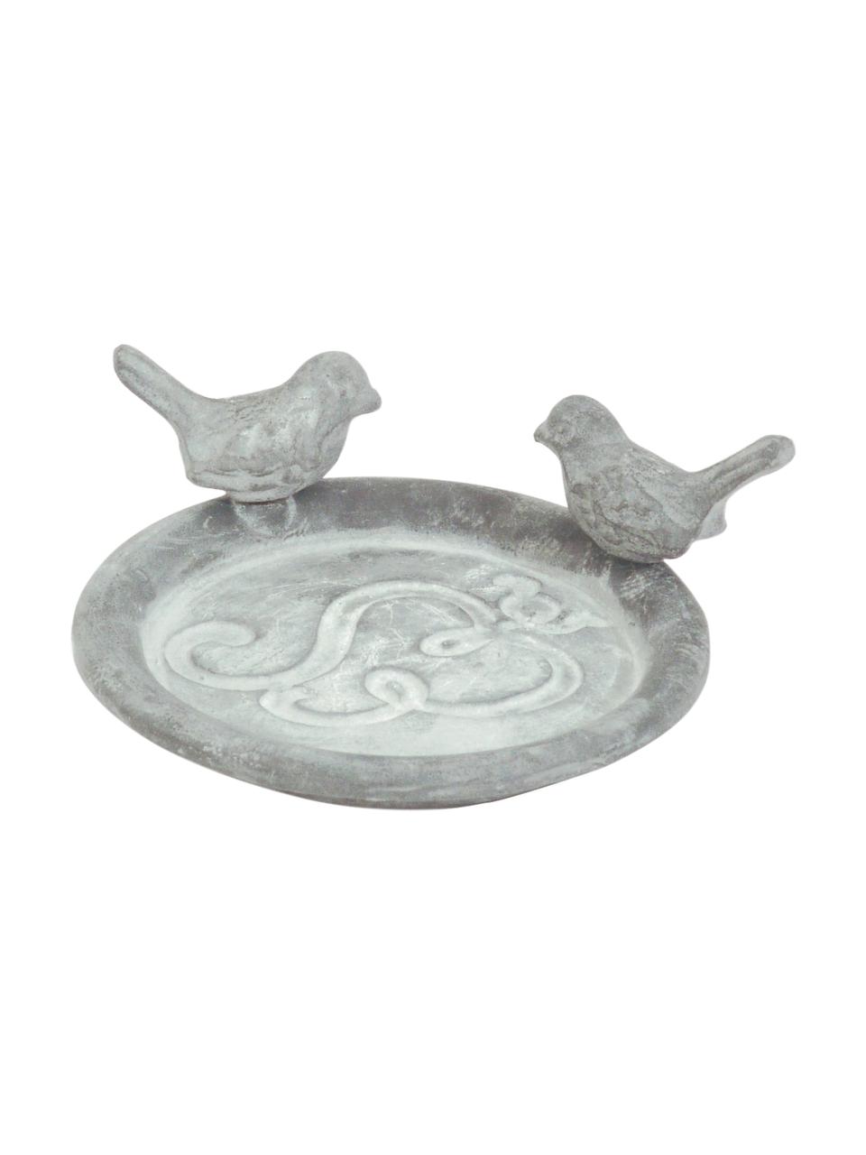 Bebedero para pájaros Bird, Metal recubierto, Gris, Ø 13 x Al 5 cm