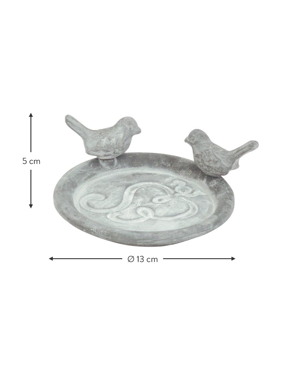 Bebedero para pájaros Bird, Metal recubierto, Gris, Ø 13 x Al 5 cm