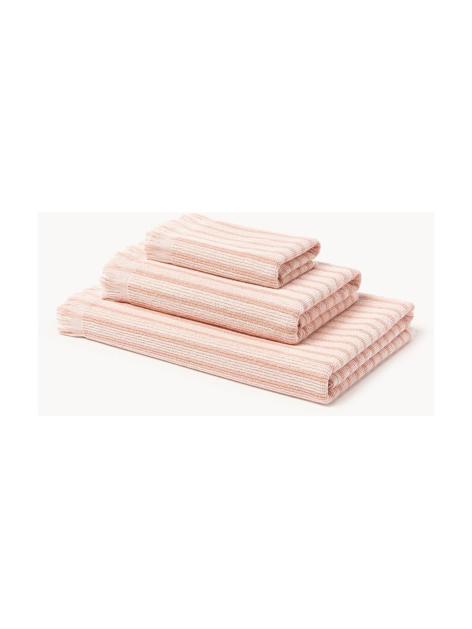 Serviettes de toilette Irma, tailles variées, Rose pâle, 4 pièces (2 serviettes de toilette et 2 draps de bain)