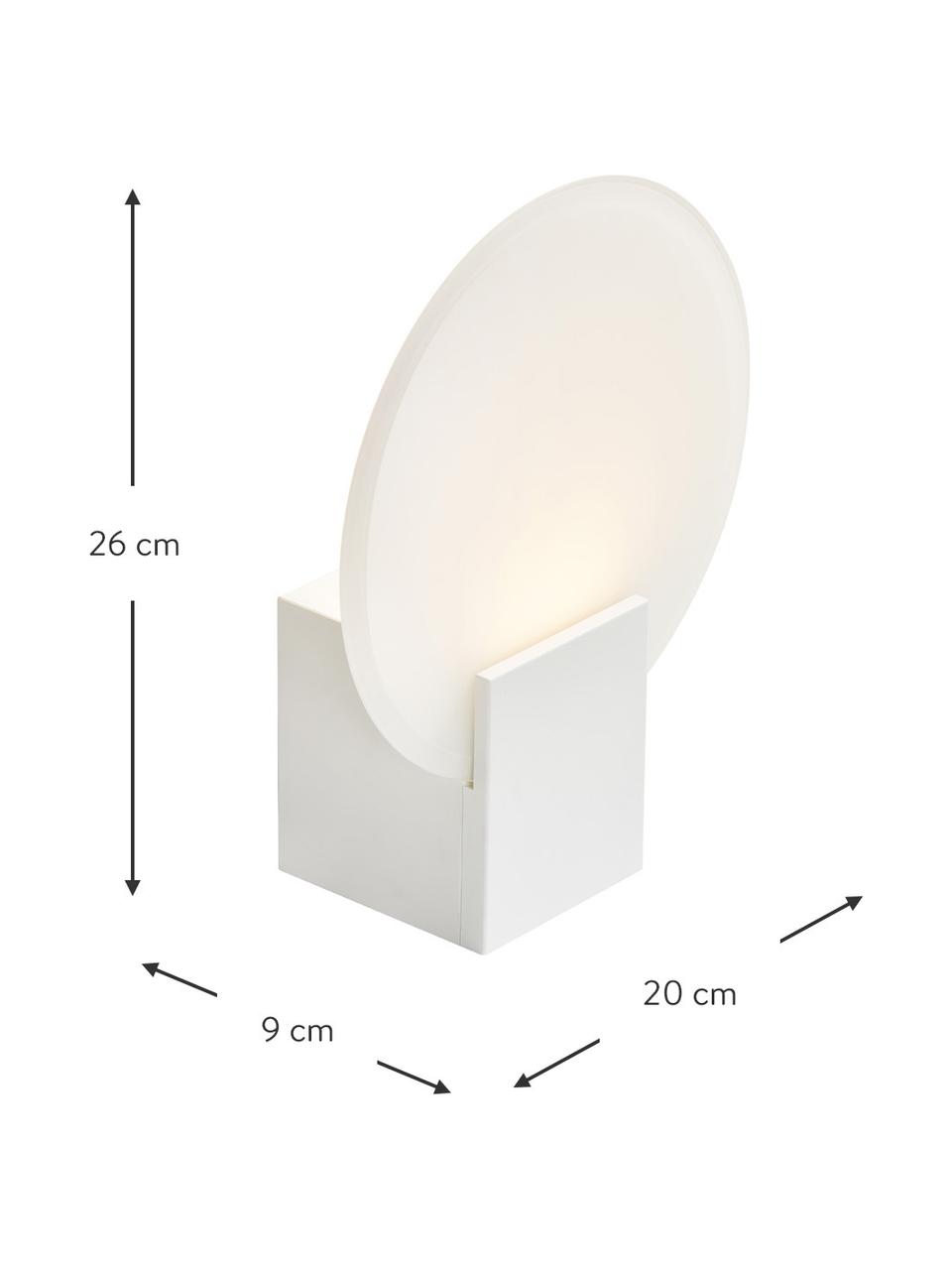 Aplique regulable LED Hester, Pantalla: vidrio, Anclaje: plástico, Blanco, An 20 x Al 26 cm