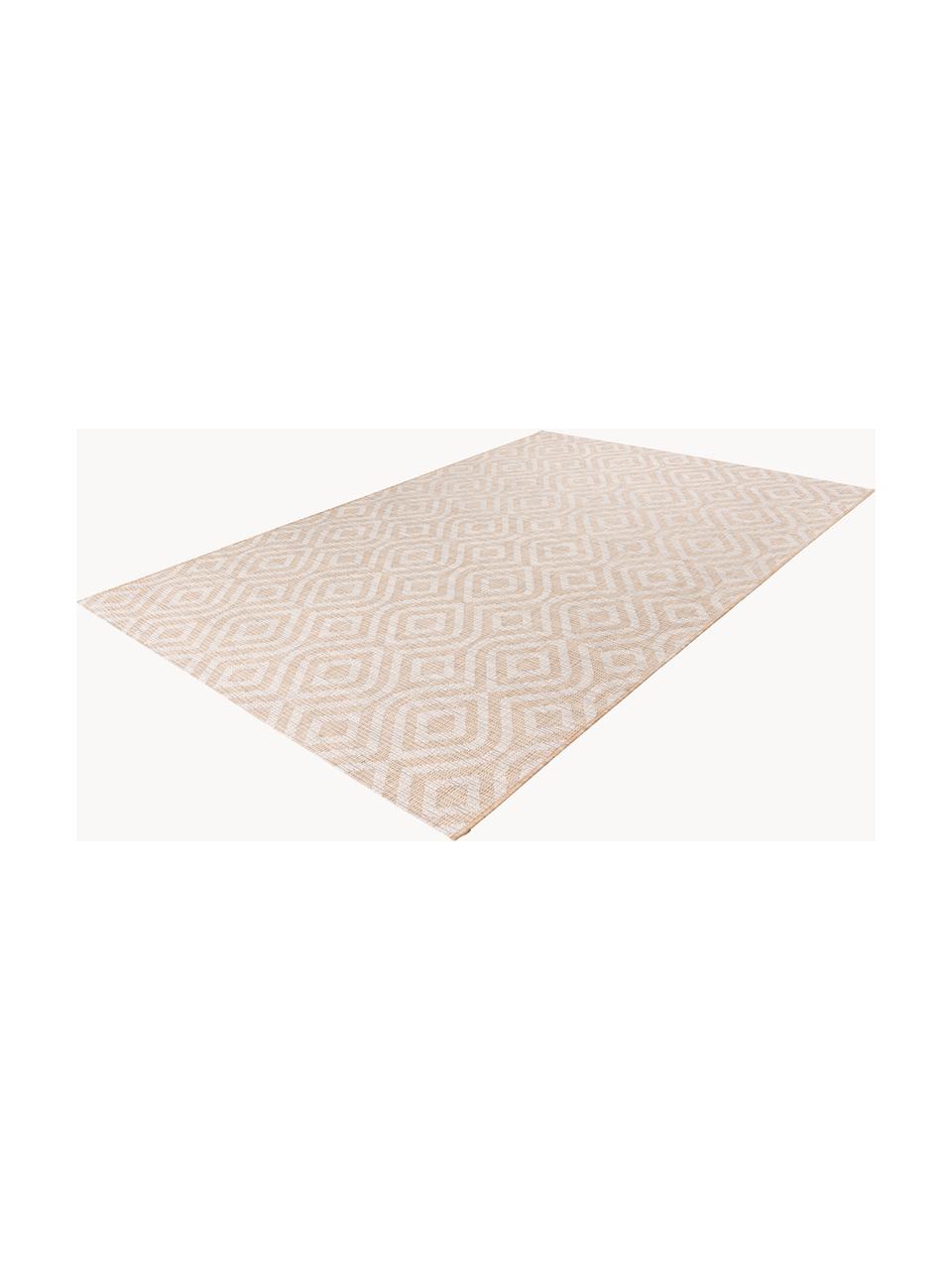 In- & outdoor vloerkleed Nordic met grafisch patroon, 100% polypropyleen, Beige, gebroken wit, B 80 x L 150 cm (maat XS)