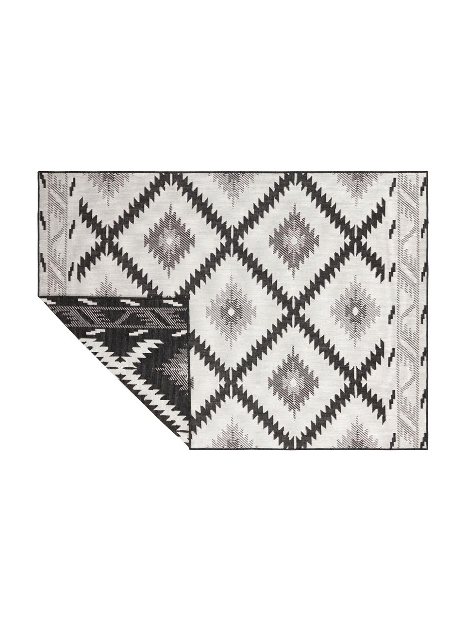 Oboustranný vnitřní a venkovní koberec Malibu, Černá, krémová