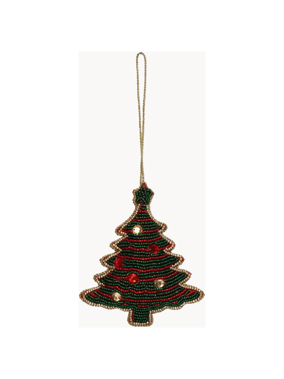 Ciondolo albero di Natale Christmas Tree, Perla, Verde, rosso, Larg. 9 x Alt. 11 cm