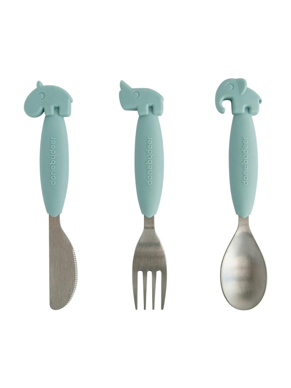 Ménagère enfant YummyPlus, 3 élém., Bleu, Long. 14 cm