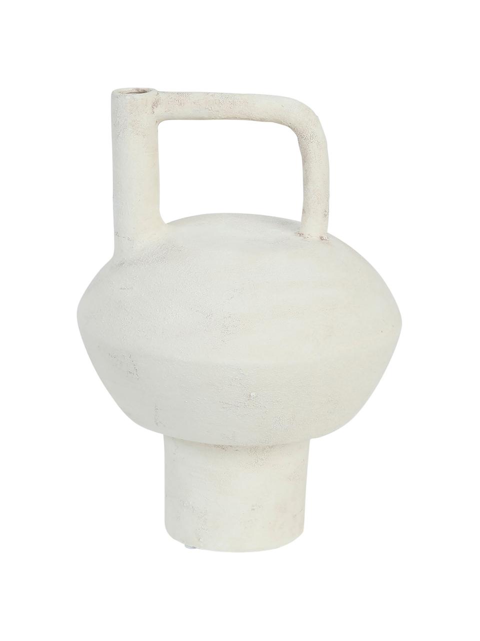 Jarrón de gres de diseño Pithos, Gres, Blanco crema, Ø 23 x Al 33 cm