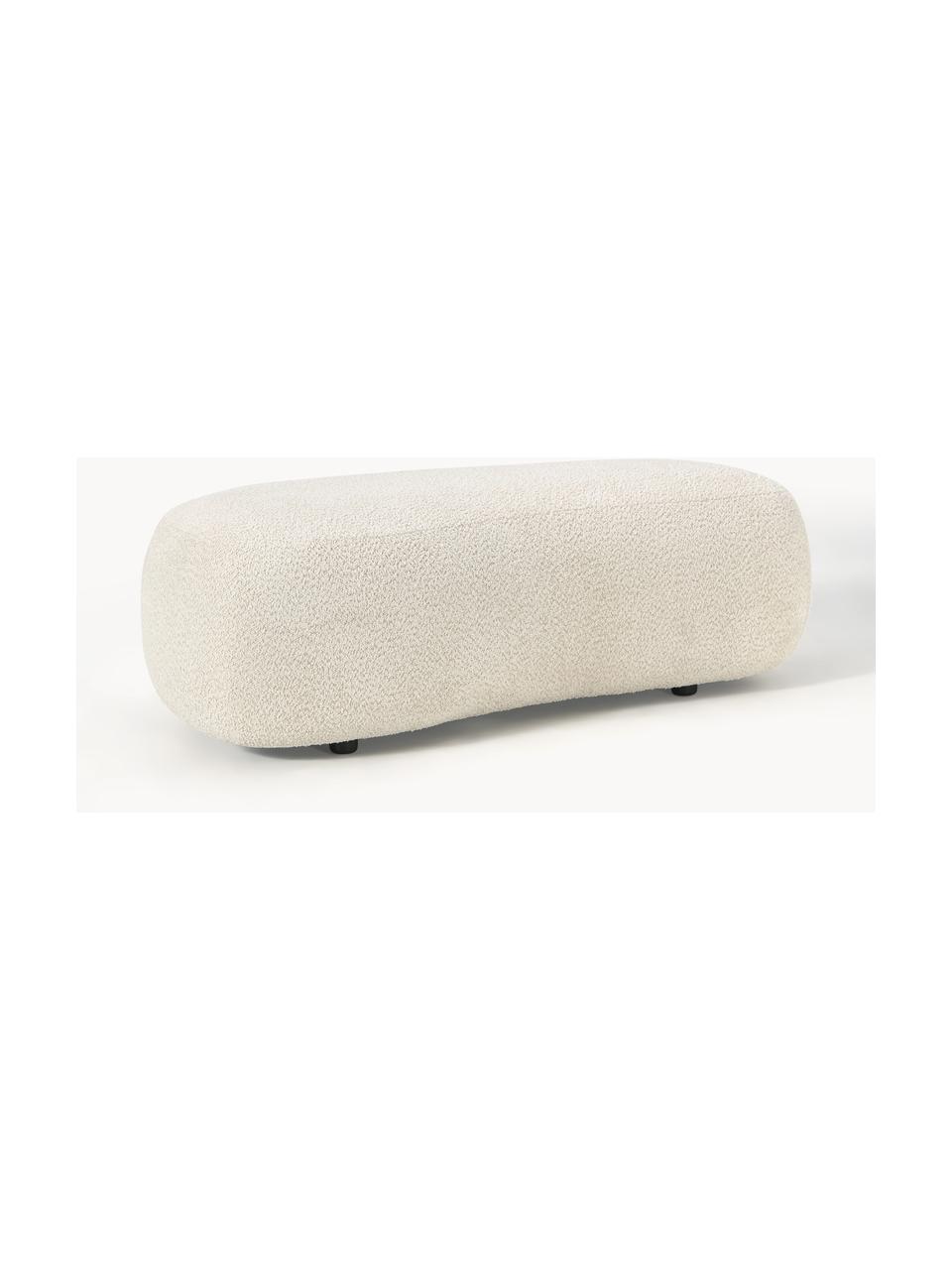 Pouf in teddy bouclé Alba, Rivestimento: 100% poliestere Il rivest, Struttura: legno massiccio di abete,, Piedini: plastica Questo prodotto , Teddy-bouclè bianco latte, Larg. 130 x Prof. 62 cm