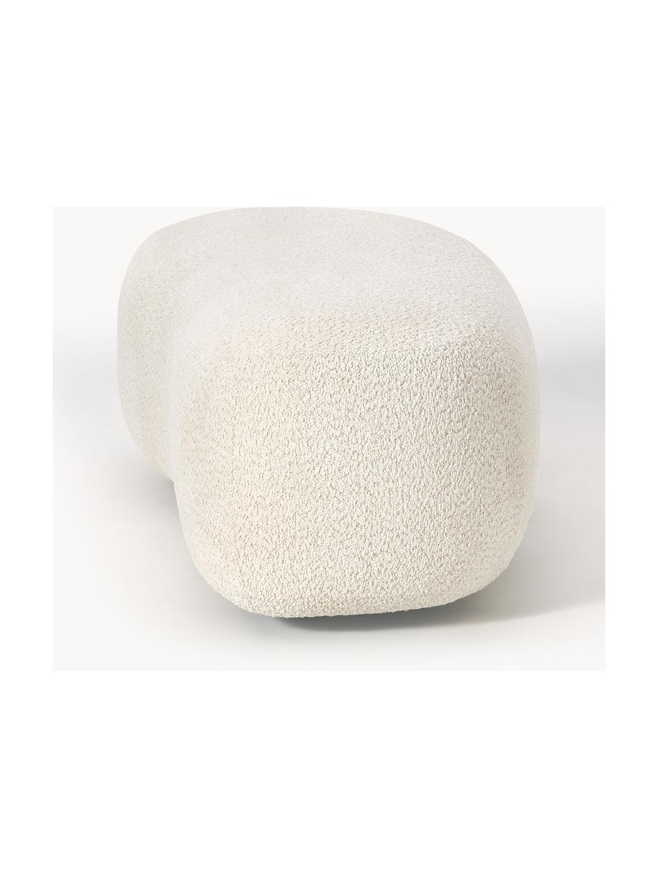 Hocker Alba aus Teddy-Bouclé, Bezug: 100 % Polyester Der strap, Gestell: Massives Fichtenholz, Kie, Füße: Kunststoff Dieses Produkt, Teddy-Bouclé Off White, B 130 x T 62 cm