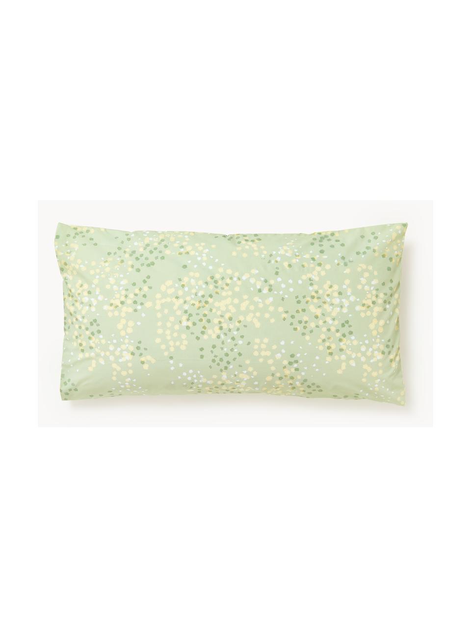 Poszewka na poduszkę z perkalu Kiki, Jasny zielony, zielony, żółty, S 40 x D 80 cm