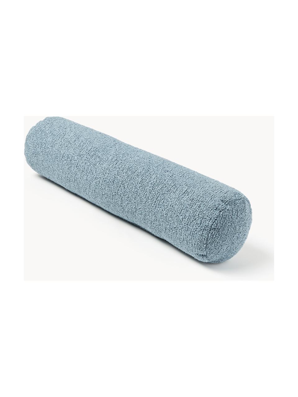 Bouclé-Sofa-Nackenrolle Sofia, Hülle: Bouclé (100 % Polyester), Bouclé Blau, Ø 17 x L 68 cm