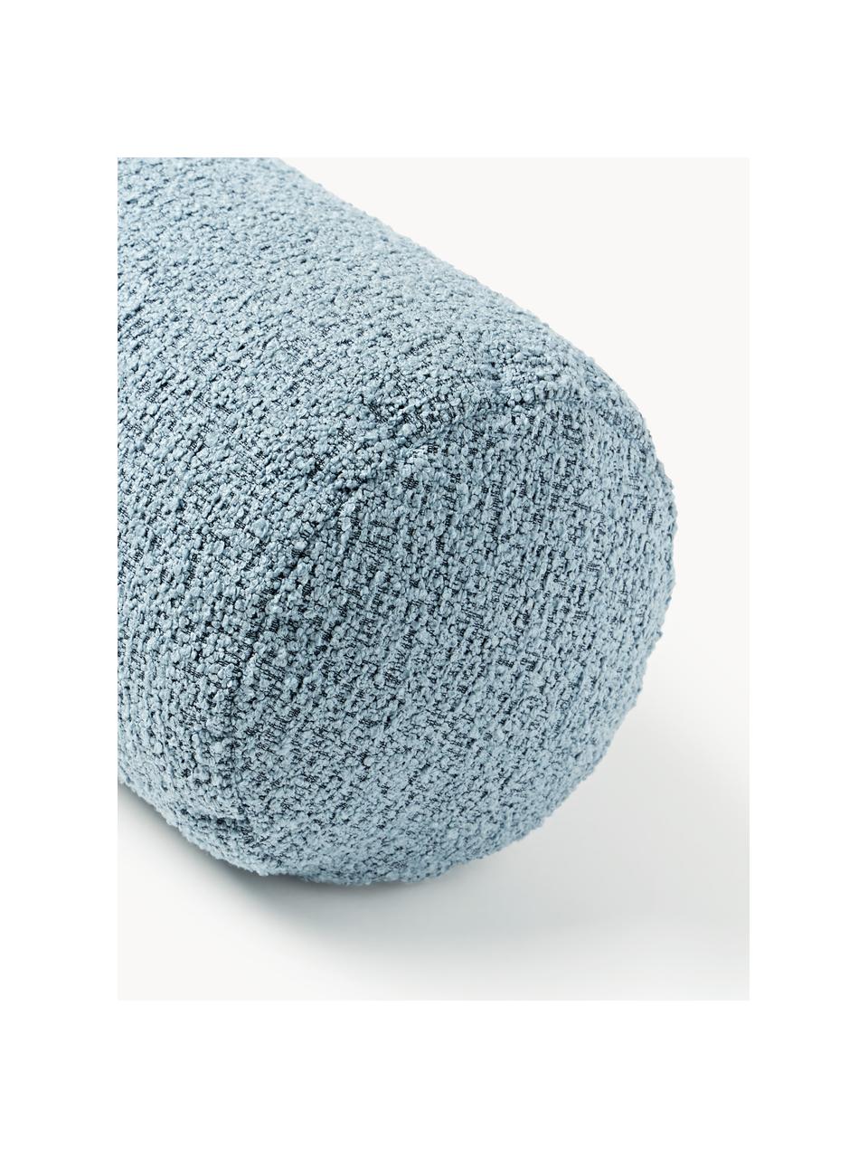 Bouclé-Sofa-Nackenrolle Sofia, Hülle: Bouclé (100 % Polyester), Bouclé Blau, Ø 17 x L 68 cm