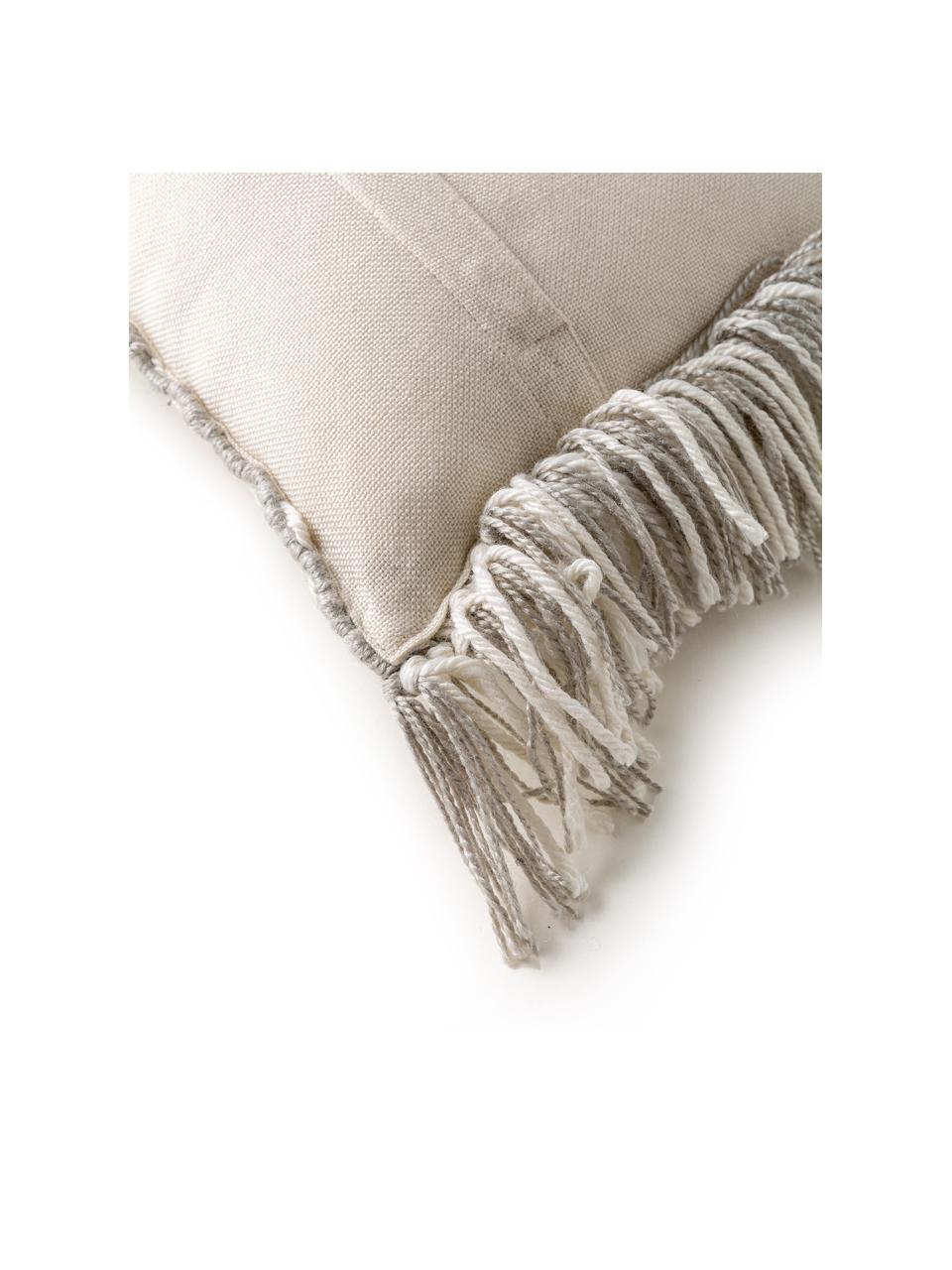 In- & Outdoorkissen Morty aus recyceltem PET, 100% Polyester (Recyceltes PET), Hellgrau, Off White, B 40 x L 40 cm