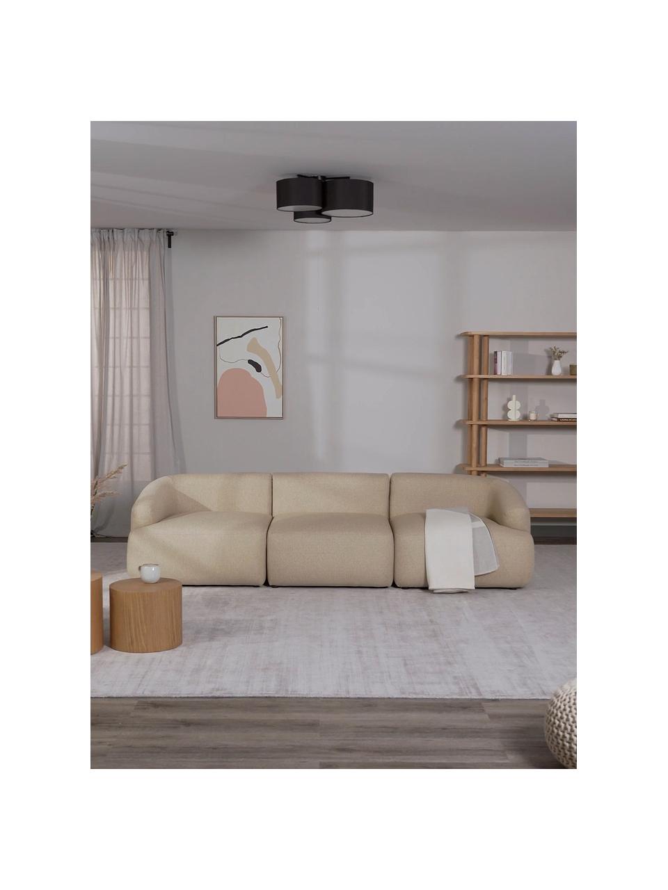 Divano componibile 3 posti Sofia, Rivestimento: 100% polipropilene Con 23, Struttura: legno di pino massiccio, , Piedini: plastica, Tessuto beige, Larg. 278 x Prof. 95 cm